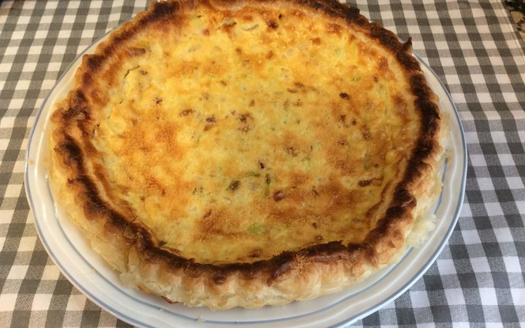 Quiche de puerros con jamón