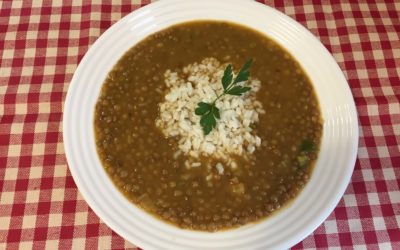 Lentejas con verduras y arroz