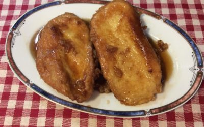 Torrijas al almíbar de moscatel